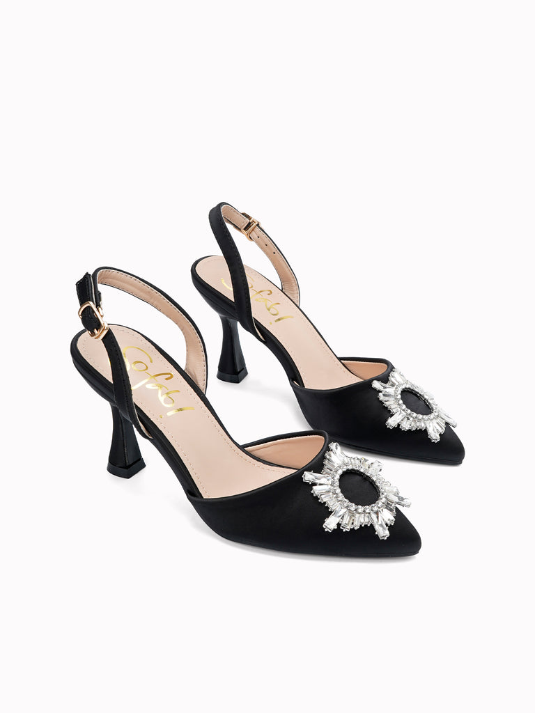 Amazon.com | RIBONGZ Black Strappy Heels for Women Mary Jane Black Stiletto  Heels for Women Sexy Closed Toe Heels Platform Suede Pumps Shoes 6 | Pumps